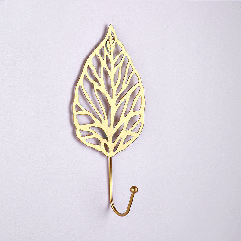 a Modern gold elem leaves Entryway Wall Key Holder with Nordic Design 