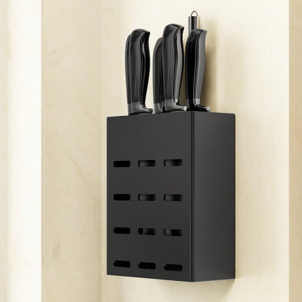 Nordic Kitchen Shelf with four knives on a beige wall