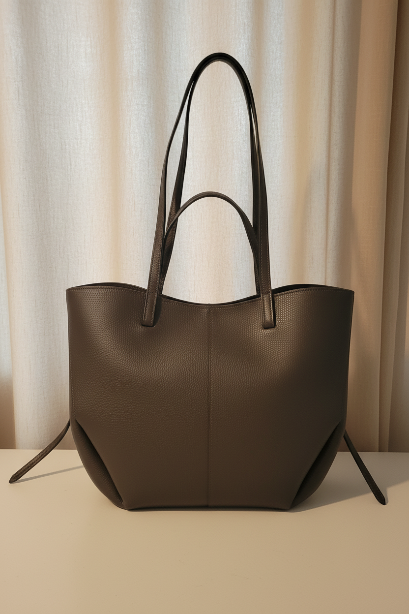 Sac cabas Göteborg en cuir véritable marron chocolat Made in Italy -  élégant parfait pour un style intemporel