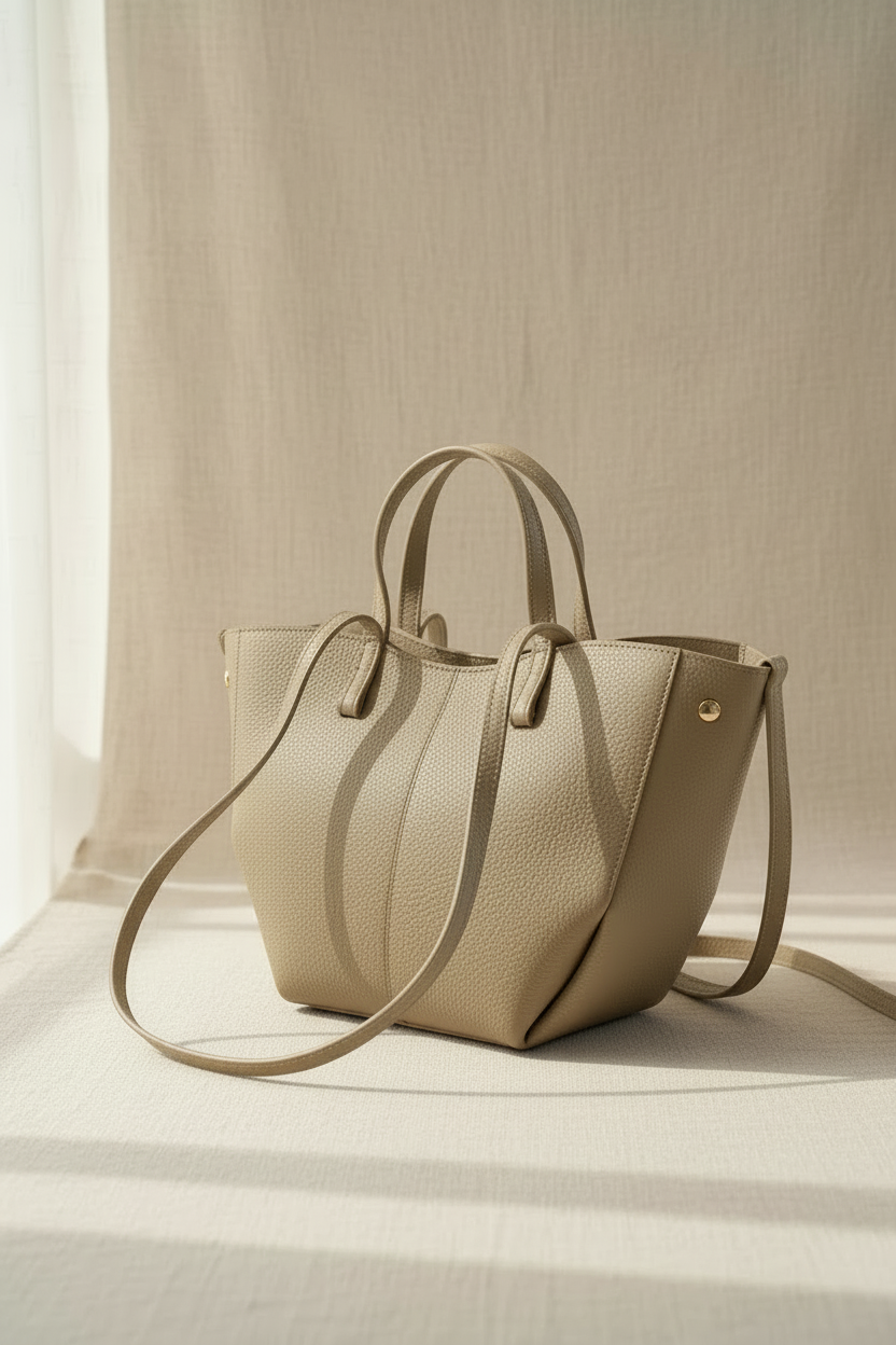  Sac cabas Bergen en cuir véritable taupe olive Made in Italy - coloris neutre intemporel parfait pour toutes les saisons