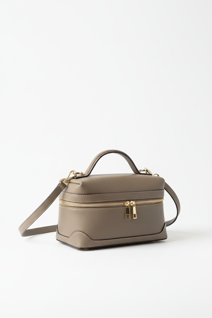 Sac à main Oslo en cuir véritable Made in Italy - vue détaillée sur fond clair montrant la qualité du cuir et les finitions artisanales