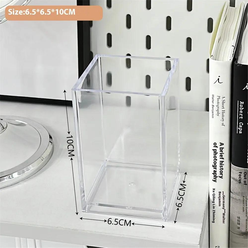 dimensions of Clear acrylic makeup brush & pen storage cup