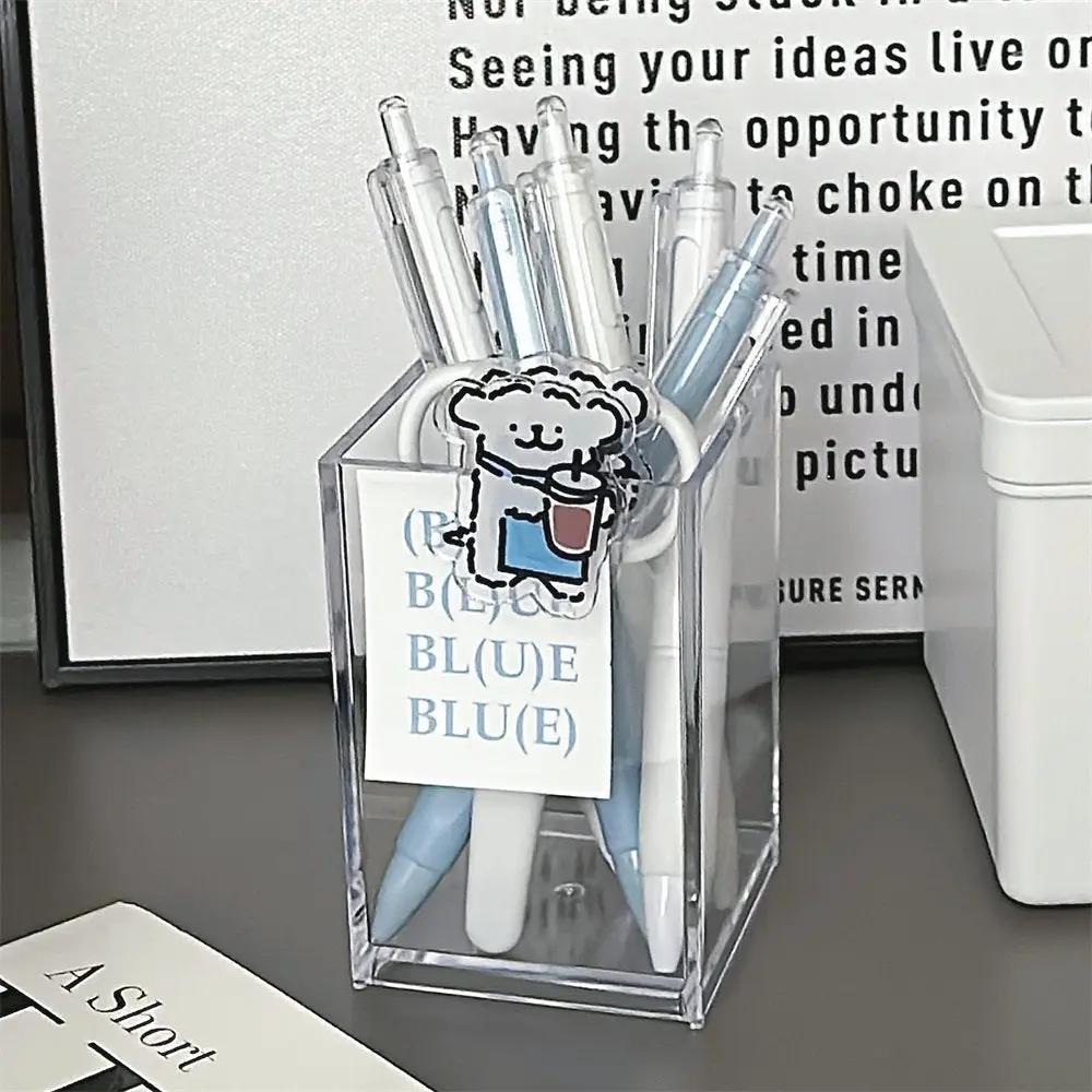 Acrylic storage cup organizing brushes, pens, tools