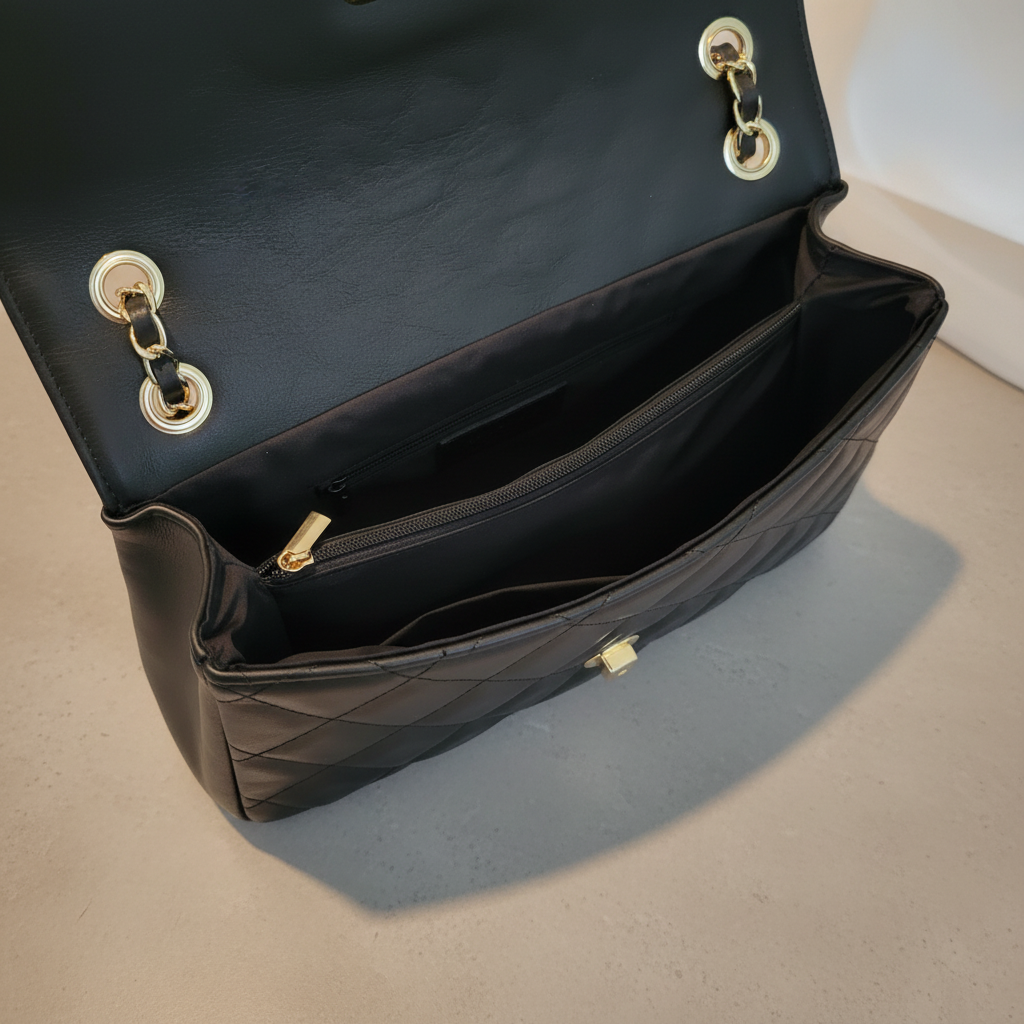 Intérieur sac à main Stockholm cuir véritable - compartiments organisés et doublure de qualité