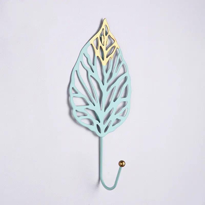 A modern blue elem leaves entryway wall key holder 