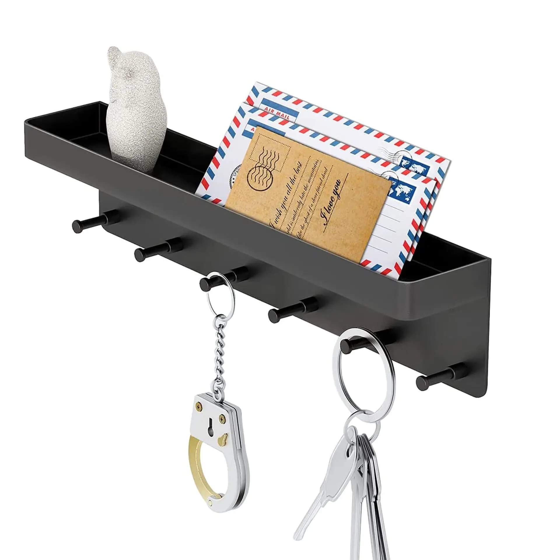 Stainless steel key holder shelf holding keys
