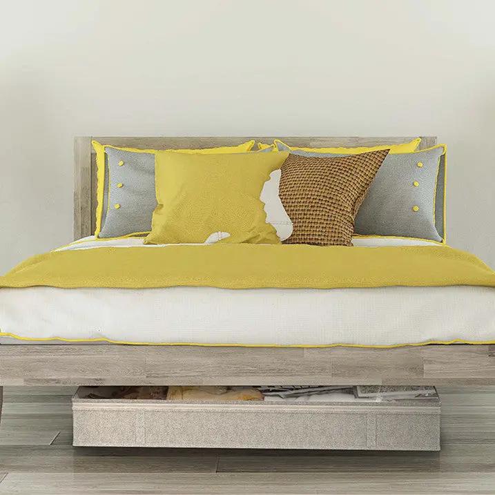 Front view of underbed storage organizer box with zipper closure